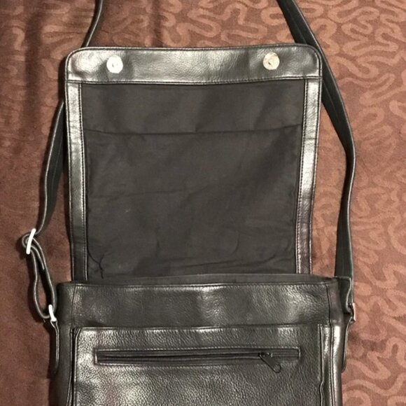 TIGNANELLO  Medium Sized Messenger Smooth Leather Bag Black - Picture 3 of 4